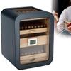 110-Count Cigar Humidor Cabinet with Spanish Cedar Lining, Digital Hygrometer, Large Drawers, Glossy Ebony Finish - Perfect Desktop Gift for Men (Gray, Sunroof Design)