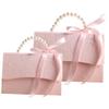 Abaodam Boxes Set, 2Pcs Pink Paper Wrapping Box with Pearl Chain, Mini and Medium Size for Wedding Party Favors and Packaging view 1