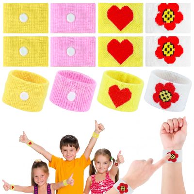 Tondiamo 4 Pairs Motion Sickness Bands Kids Adults Nausea, Heart & Flower