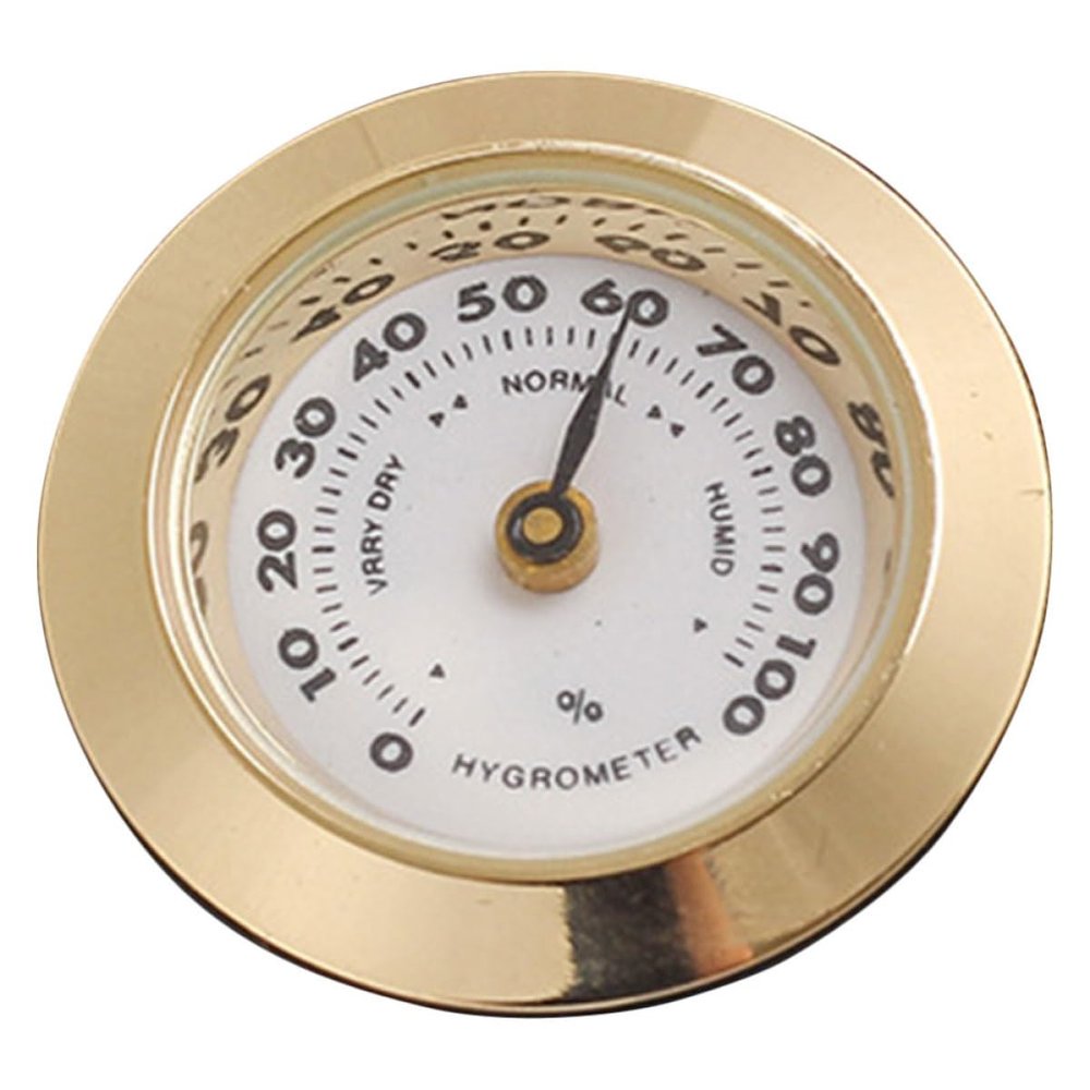 Anneome Mechanical Round Analog Cigar Hygrometer Gauge for Mini Humidor Box, High Precision Metal Humidity Instrument Accessory for Cigar Storage and Wine Cabinet