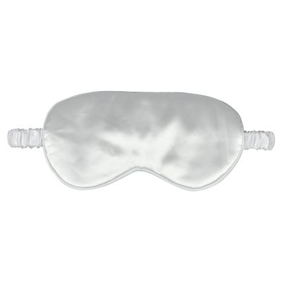 1 Pack Silk Sleep Mask, Soft Eye Mask with Elastic Strap, Lightweight Blindfold for Travel, Naps, Women & Men (White)