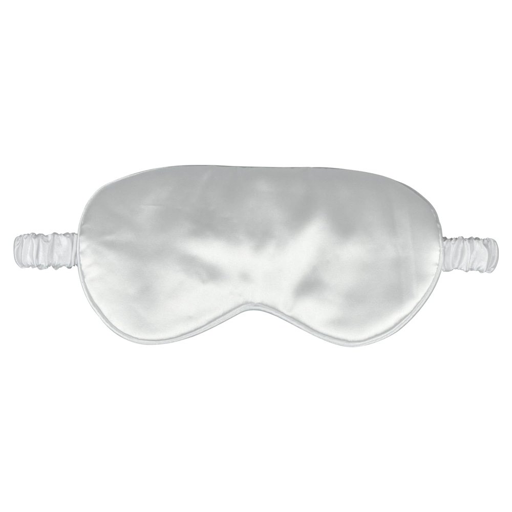 1 Pack Silk Sleep Mask, Soft Eye Mask with Elastic Strap, Lightweight Blindfold for Travel, Naps, Women & Men (White)