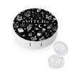 EOQIFJM Magical Skull Cat Moon Gothic Pattern Black Circular Contact Lens Storage Box, Portable Storage Box view 1