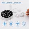 EOQIFJM Magical Skull Cat Moon Gothic Pattern Black Circular Contact Lens Storage Box, Portable Storage Box view 3