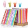 300 Pcs Jumbo Milkshake Boba Straws, Colorful Disposable Plastic Milkshake Straws, Wide-mouthed Large Individually Wrapped Straw for Bubble Tea, Thick Beverages, Lemonade(0.43" Wide X 9.45" Long) view 1