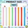 300 Pcs Jumbo Milkshake Boba Straws, Colorful Disposable Plastic Milkshake Straws, Wide-mouthed Large Individually Wrapped Straw for Bubble Tea, Thick Beverages, Lemonade(0.43" Wide X 9.45" Long) view 2