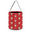 100% BLUE COLLAR Halloween Trick Or Treat Bucket Goodies Gifts Bag with Handles for Party Candy Basket Pail Candy Bowl Holder (Christmas Corgi Dogs Red) view 1