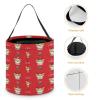 100% BLUE COLLAR Halloween Trick Or Treat Bucket Goodies Gifts Bag with Handles for Party Candy Basket Pail Candy Bowl Holder (Christmas Corgi Dogs Red) view 4