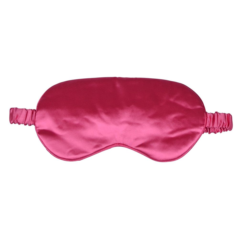 1 Pack Silk Sleep Mask, Soft Eye Mask with Elastic Strap, Lightweight Blindfold for Travel, Naps, Women & Men (Rose Red)