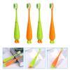 HOOTNEE Cartoon Manual Toothbrush 4Pcs Soft Bristle Ergonomic Toothbrush Set for Daily Use Travel with Carrot and Radish Designs view 3