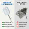 122 Count Heavy Duty Duster Refills with 2 Pack Extendable Handle, Disposable Duster Refills for Ceiling Fans, Blinds & Sofa, Compatible with Most Handles view 2