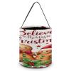100% BLUE COLLAR Halloween Trick Or Treat Bucket Goodies Gifts Bag with Handles for Party Candy Basket Pail Candy Bowl Holder (Xmas Gingerbread Christmas) view 1