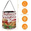 100% BLUE COLLAR Halloween Trick Or Treat Bucket Goodies Gifts Bag with Handles for Party Candy Basket Pail Candy Bowl Holder (Xmas Gingerbread Christmas) view 2