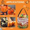 100% BLUE COLLAR Halloween Trick Or Treat Bucket Goodies Gifts Bag with Handles for Party Candy Basket Pail Candy Bowl Holder (Xmas Gingerbread Christmas) view 3