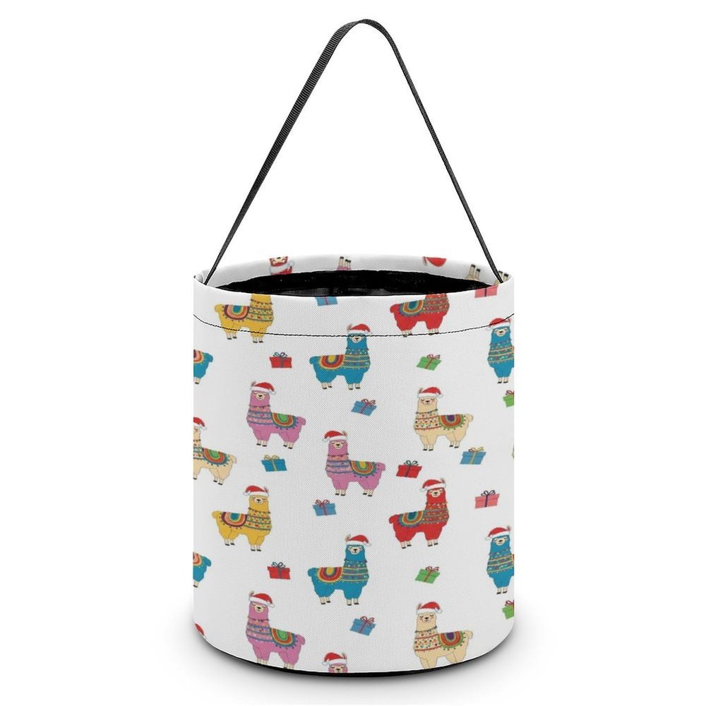 100% BLUE COLLAR Sweet Bags Christmas Mama Llama Multipurpose Reusable Goody Buckets Halloween Trick Or Treat Bucket Halloween Candy Bucket