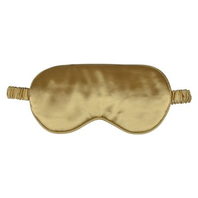 1 Pack Silk Sleep Mask, Soft Eye Mask with Elastic Strap, Lightweight Blindfold for Travel, Naps, Women & Men (Gold)