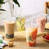 16 ounces Transparent Plastic Material Drink Cups featuring Straw-Slot Lids [100 Set Collection] PET Material Crystal Transparent Single-Use Drink Cups BPA-Free Construction + Crack-Resistant view 3