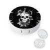EOQIFJM Skull Black And White Snake Moth Skeleton Mandala Moon Star Pattern Circular Contact Lens Storage Box, Portable Storage Box view 1
