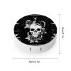 EOQIFJM Skull Black And White Snake Moth Skeleton Mandala Moon Star Pattern Circular Contact Lens Storage Box, Portable Storage Box view 2