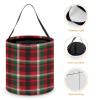 100% BLUE COLLAR Halloween Trick Or Treat Bucket Red Green Buffalo Check Plaid Christmas Multipurpose Reusable Goody Bucket Halloween Candy Bags for Party view 4