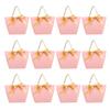 DONFAMDS 12Pcs Pink Bow Design Paper Bags Portable Tote Bags for Boutique Shopping and Party Wrapping view 1