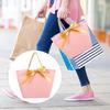 DONFAMDS 12Pcs Pink Bow Design Paper Bags Portable Tote Bags for Boutique Shopping and Party Wrapping view 3