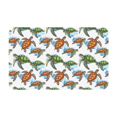 PPIKTC Diatomaceous Mud Bathroom Mat Great Ocean Wave Sea Turtles, Fast Drying Water Absorbent Shower Floor Mat, Non-Slip for Tub and Bathroom Decor