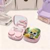 ARTopet Diamond Art Painting Contact Lens Case with Mirror DIY Art Craft Pink Contact Lenses Applicator Removal Tool Kit with Tweezer Solution Bottle for Travel Daily Outdoor-Caterpillar view 2
