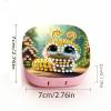 ARTopet Diamond Art Painting Contact Lens Case with Mirror DIY Art Craft Pink Contact Lenses Applicator Removal Tool Kit with Tweezer Solution Bottle for Travel Daily Outdoor-Caterpillar view 4