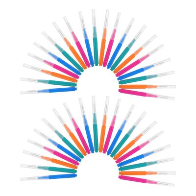 Abaodam 40Pcs Interdental Brush Tooth Flossing Brush Set Stainless Steel Wire, Multi-Color Teeth Cleaning Supplies for Oral Care and Braces Maintenance