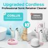 COSLUS C50 Sonic Retainer Cleaner Machine: Cordless Professional Dental Cleaning Pod for Retainer, Aligner, Night Guard Deep Cleaning - Rechargeable Mini Travel Design, Quiet for Home Use with Timer view 4