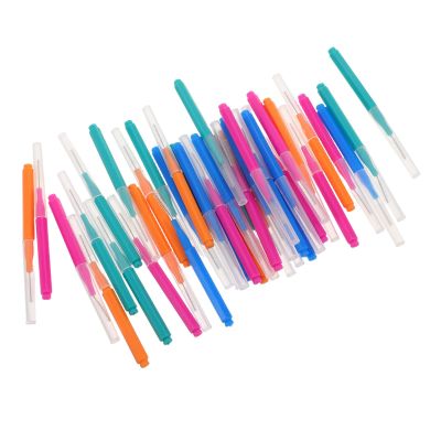 WEKAMOS 40Pcs Interdental Brush Teeth Pick Flosser with Stainless Steel Wire, Straight Dental Flossing Brush for Braces and Oral Cleaning, Toothbrush Cleaner Kit for Daily Use