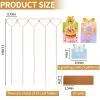 10Pcs 11.8" Heart Floral Picks Card Holders with 15 Greeting Cards, Golden Metal Florist Flower Bouquet Accessories Supplies Photo Place Gifts Card Tree Clips Sticks, Ideal for Birthday Wedding Party view 2