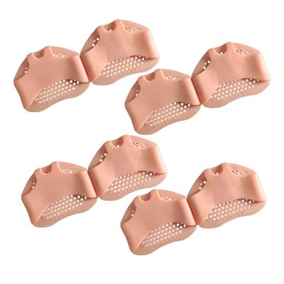 Veemoon Silicone Forefoot Pads 10 Pairs Wide Size Wear-Resistant Ball-of-Foot Cushions Portable Metatarsal Inserts for High Heels Skin Protection Washable Foot Cushions