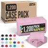 Party Solids Pink Bulk Napkins Disposable Everyday 1,200 Pcs 2 Ply Pink Cocktail Napkins Bulk For Parties & Party Supplies view 1