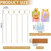10Pcs 11.8" Round Floral Picks Card Holders with 15 Greeting Cards, Golden Metal Florist Flower Bouquet Accessories Supplies Photo Place Gifts Card Tree Clips Sticks, Ideal for Birthday Wedding Party view 2