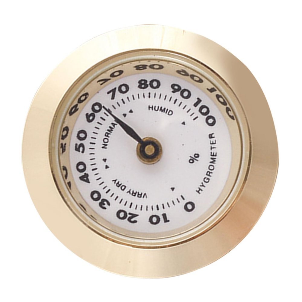 Abaodam Mechanical Analog Cigar Humidor Hygrometer Round Humidity Gauge Metal High Precision for Cigar Box and Humidor Cabinet