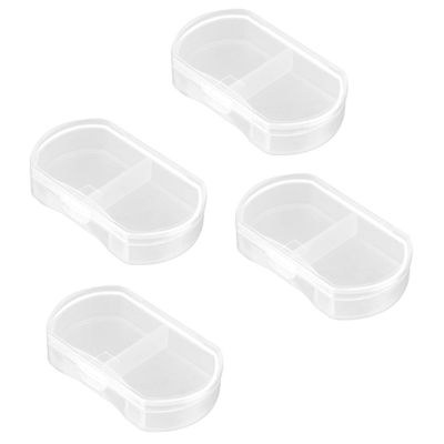 FOMIYES Portable Pill Organizer 4pcs Small 2-Compartment Medicine Case Container Lids for Travel and Everyday Use