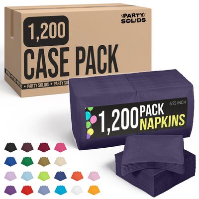 Party Solids Navy Bulk Napkins Disposable Everyday 1,200 Pcs 2 Ply Navy Dinner Napkins Bulk For Parties & Party Supplies