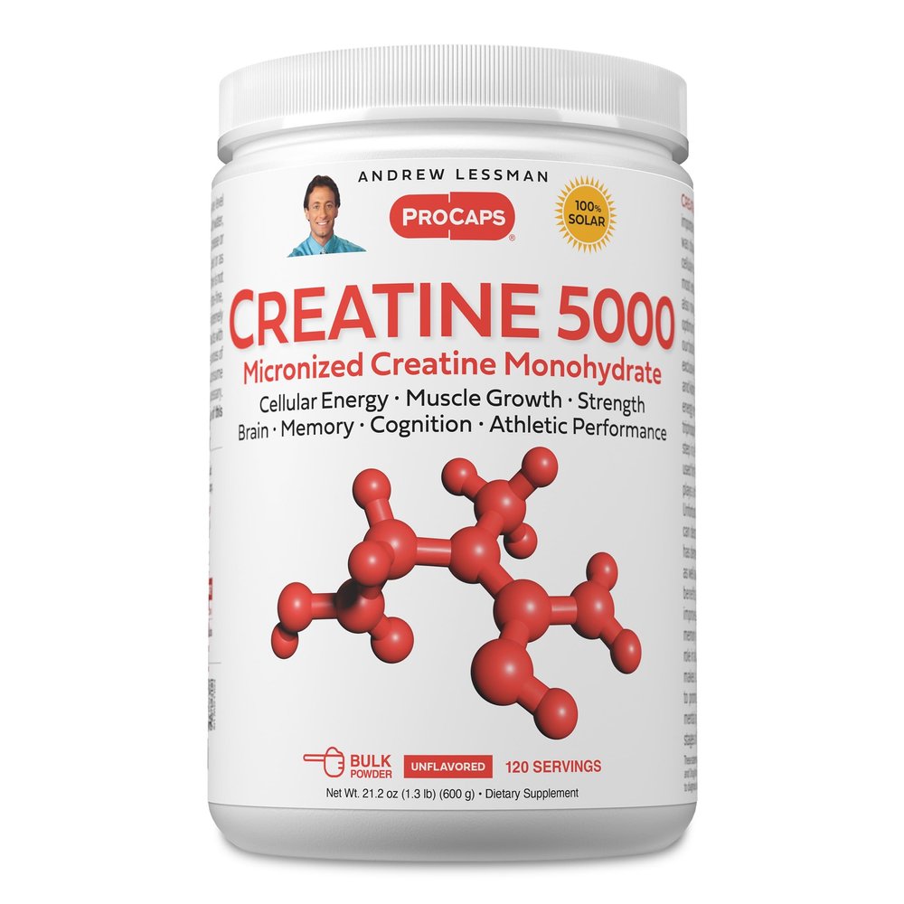 ANDREW LESSMAN Creatine 5000 Micronized Creatine Monohydrate. 120 Servings. Cellular Energy Muscle Strength & Growth. Brain Memory Cognition Athletic Performance. No Additives. Ultra-Pure Powder.