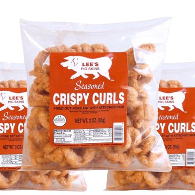 Lee's Pork Seasoned Dipper Cracklins, 3 oz Riega Snacks (3 Count, Crispy Curls)