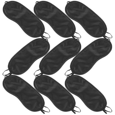 Abaodam Disposable Sleep Eye Mask 16Pcs Set Black Polyester Silk-Like Padded Blindfolds for Sleeping Travel and Relaxation