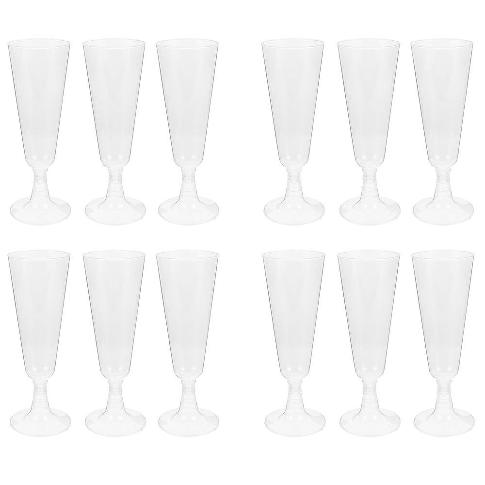 Veemoon 12Oz Disposable Plastic Goblets 12Pcs Stemware Cups for Party Wedding Toasting Cocktail Bar Use