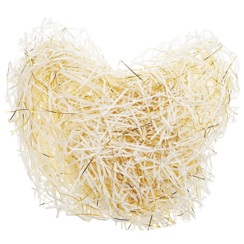 Baluue Festive Raffia Shredded Paper Filler 200G Gold-White Mix Crinkle Cut Packaging Filler for Boxes, Basket Filling, and Fragile Item Cushioning in Corporate Gifting and Holiday