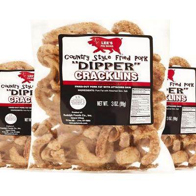 Lee's Plain Dipper Cracklins, Chicharrones, 3 oz (3 Count)