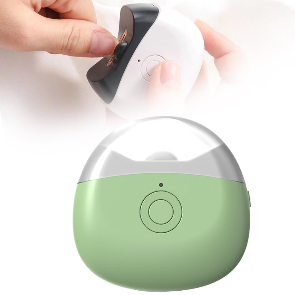 Electric Nail Clippers, 2026 New Automatic Nail Trimmer, Portable Nail Clipper with LED Light for Home Travel, Safe Nail Cutter for Baby Seniors (Green)