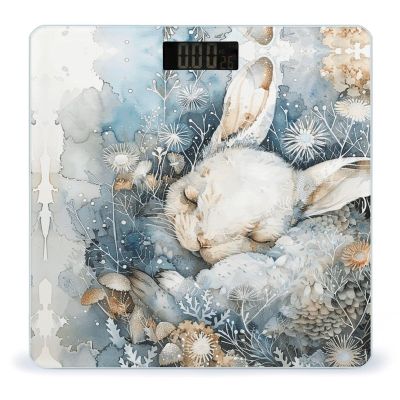 A Sleeping Rabbit Bathroom Scale Ultra-Bright Liquid Crystal Screen Weight Scale Accurate Bathroom Body Scales for Body Weight Bathroom Pet Home Bedroom Gift-Giving