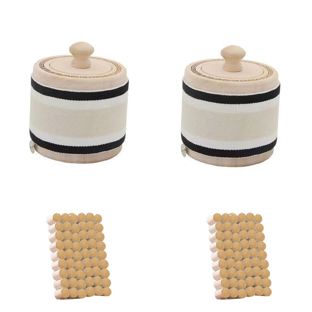 ZDOYUN Moxa Box Wood Care Health Smoke Filter Moxibustion Box Tool Portable Moxa Stick Burner Holder Kit(4-Piece Set)