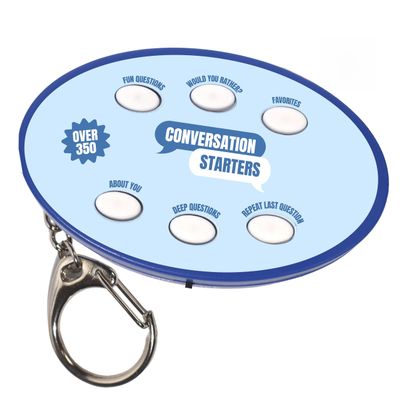 350+ Electronic Conversation Starters Keychain - Audio Ice Breaker Game with 350+ Questions - 5 Categories: Fun, Would You Rather, Deep Questions - Portable Family Conversation Cards & Table Topics