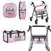 Jrysaedy Valentine's Day Rallator Walker Accessories for Walkers Dawrf Rollator Walker Seat Cushion and Backrest Cover with Storage Bag, 3PCS Universal Fit Walker Accessories view 1